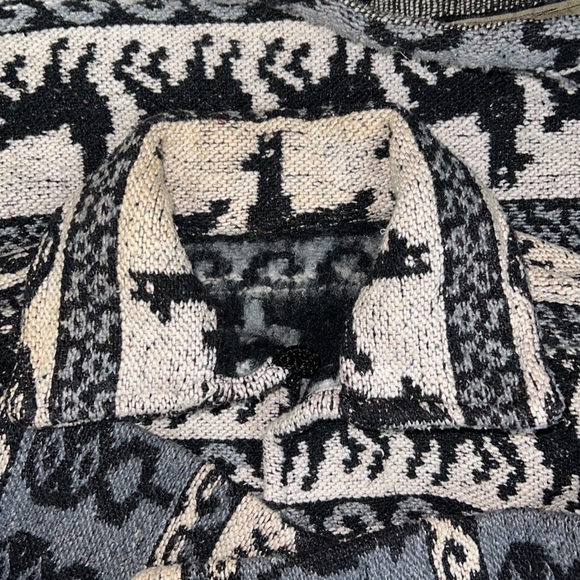 Peruvian Huancayo Alpaca Wool Knitted Cardigan Button Down Jacket Size Small - Picture 14 of 15